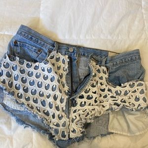 Women’s Patched Redone Levi’s Jean Shorts